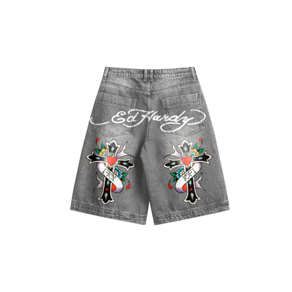 SHORT ED HARDY NIRVANA DENIM BLK